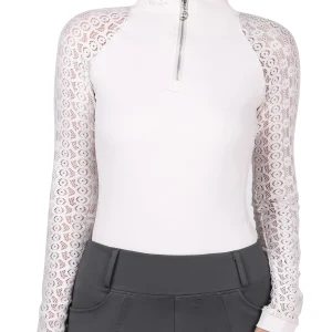 Women's Half Zip Lace Equestrian Top
