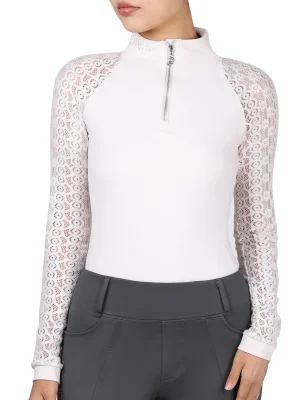 Women's Half Zip Lace Equestrian Top