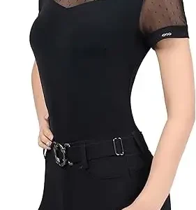 High Collar Mesh Spliced Equestrian Shirt